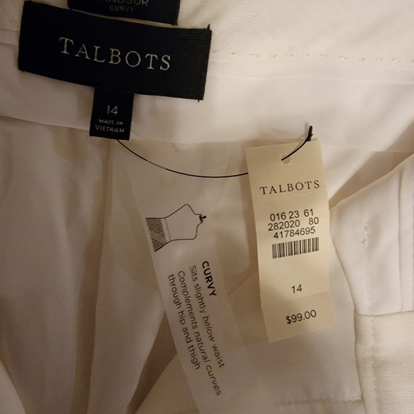 Linen pants, Talbots, size 14, white - Picture 1 of 3